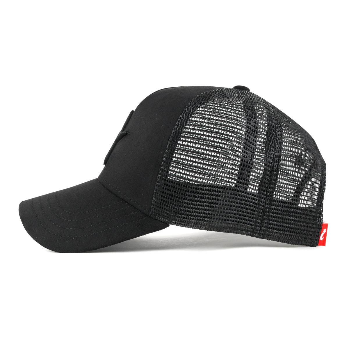ililily PREMIUM Star Embroidery Baseball Cap Faux Suede Trucker Hat