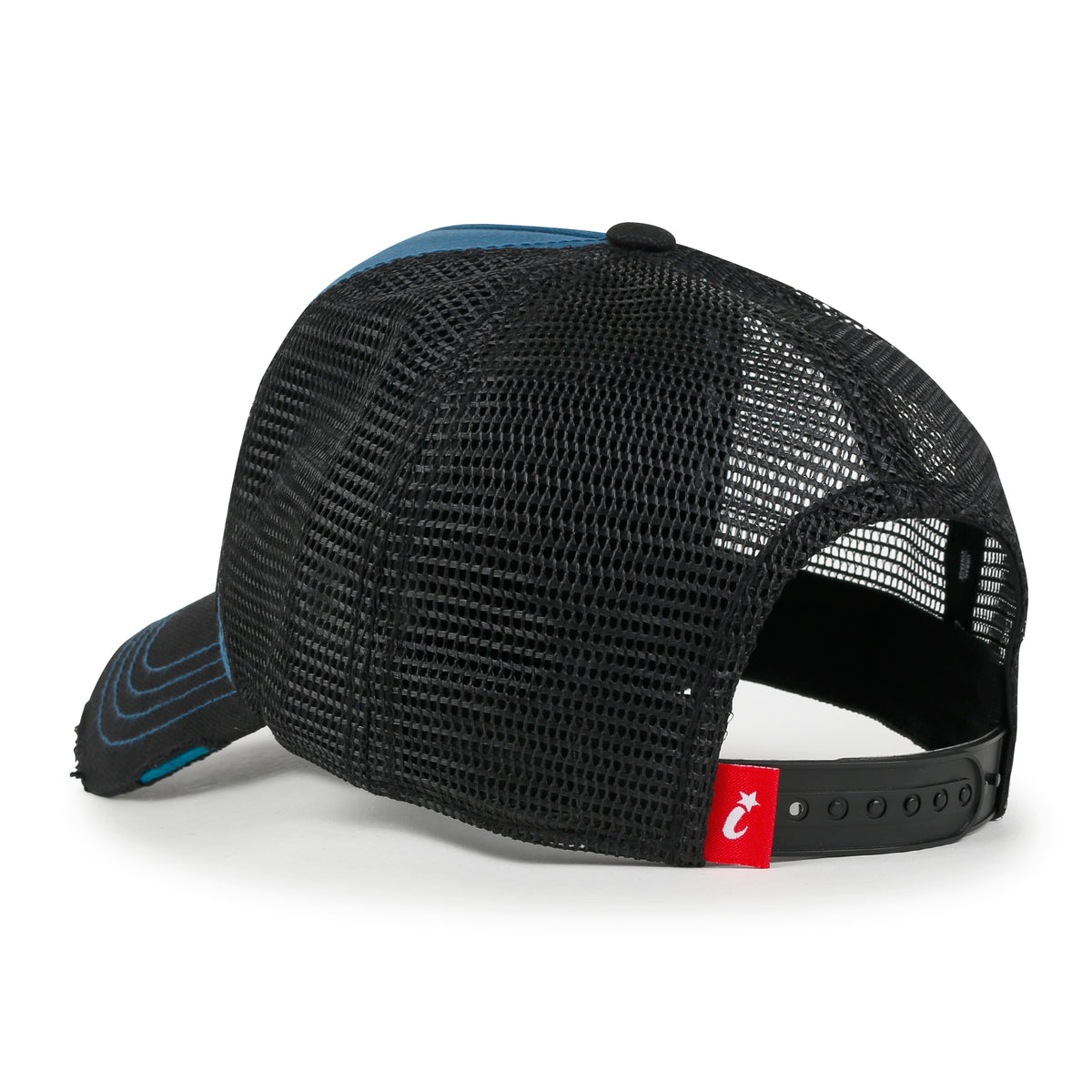 ililily Premium Maui Embroidery Patch Mesh Baseball Cap Distressed Trucker Hat