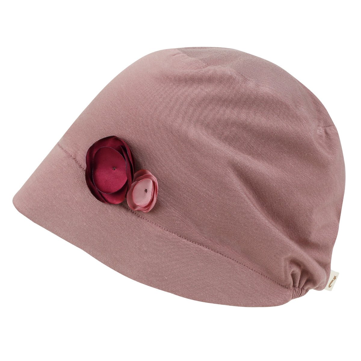 ililily TENCEL™Lyocell Flower Trim Beanie Soft Touch Stretchable Classic Hat