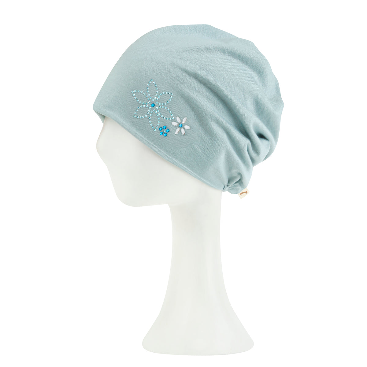 ililily TENCEL™Lyocell Rhinestone Chemo Beanie Ultra Soft Head Cover Sleep Hat