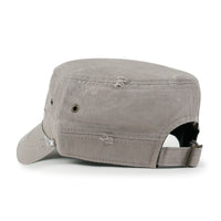 ililily Vintage Distressed Rhineston Lined Cadet Cap Cotton Army Hat