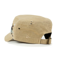 ililily Vintage Distressed Star Spangle Cotton Army Hat Rhinestone Cadet Cap