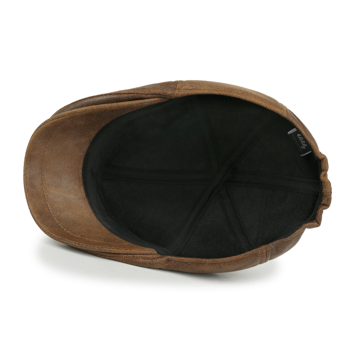 ililily Faux Leather Flat Cap Vintage Cabbie Hat Gatsby Ivy Irish Hunting Newsboy Stretch-fit