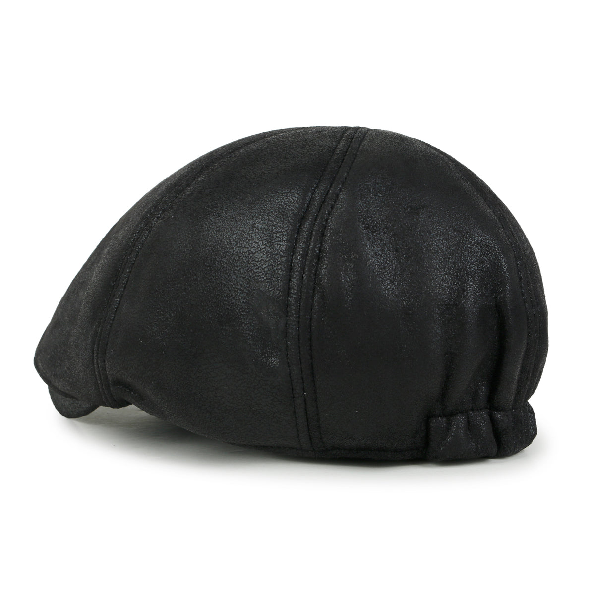 ililily Faux Leather Flat Cap Vintage Cabbie Hat Gatsby Ivy Irish Hunting Newsboy Stretch-fit