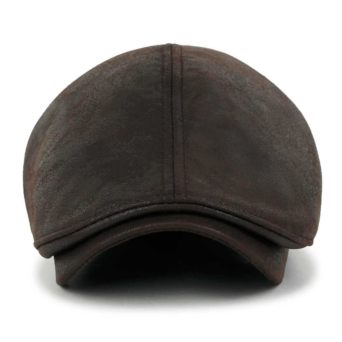 ililily Faux Leather Flat Cap Vintage Cabbie Hat Gatsby Ivy Irish Hunting Newsboy Stretch-fit