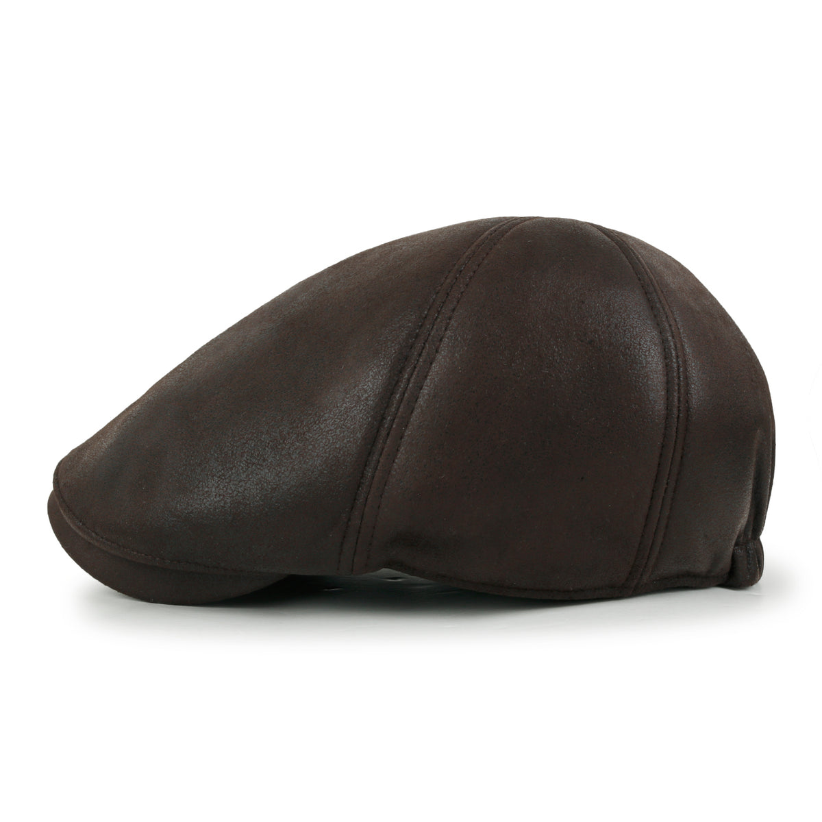 ililily Faux Leather Flat Cap Vintage Cabbie Hat Gatsby Ivy Irish Hunting Newsboy Stretch-fit