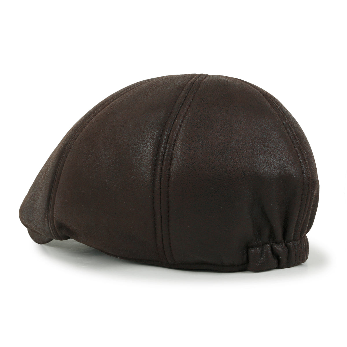 ililily Faux Leather Flat Cap Vintage Cabbie Hat Gatsby Ivy Irish Hunting Newsboy Stretch-fit