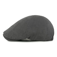 ililily Cotton Washed Flat Cap Cabbie Hat Gatsby Ivy Irish Hunting Newsboy Stretch fit