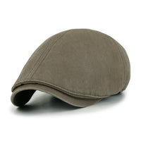 ililily Cotton Washed Flat Cap Cabbie Hat Gatsby Ivy Irish Hunting Newsboy Stretch fit